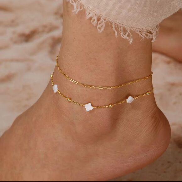 ENA925 14k over Sterling Silver Anklet - Picture 3 of 5